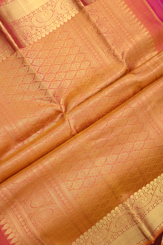 Kanchipuram Silk Saree In Magenta With Jacquard Pattern