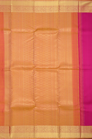 Kanchipuram Silk Saree In Magenta With Jacquard Pattern