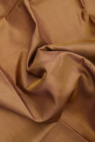 Kanchipuram Silk Saree In Brown With Contrast Border