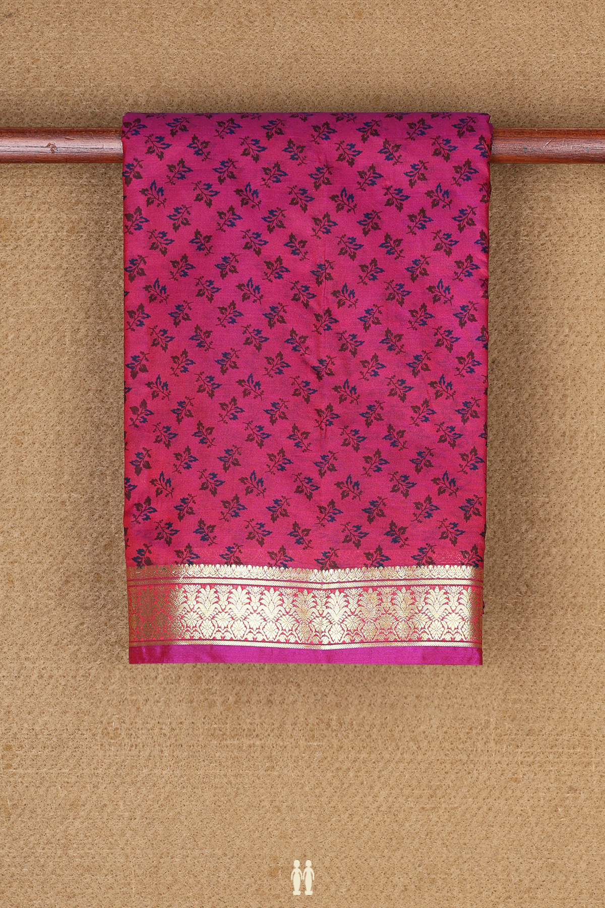 Printed Silk Saree In Dual Tone With Allover Design