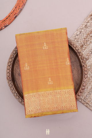 Kanchipuram Silk Saree In Dual Tone With Zari Buttas