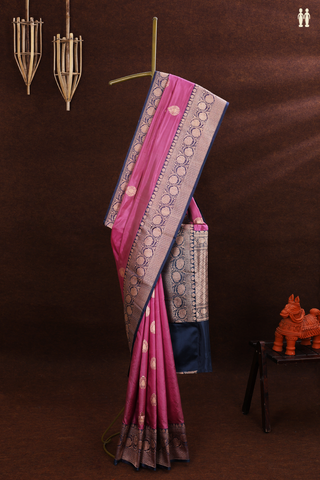 Banarasi Silk Saree In Mauve Pink With Thilagam Motifs