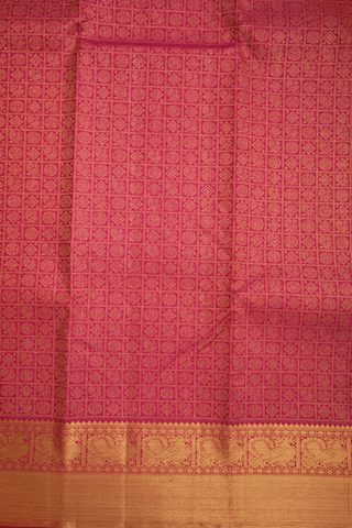 Checks With Buttas Magenta Kanchipuram Silk Saree