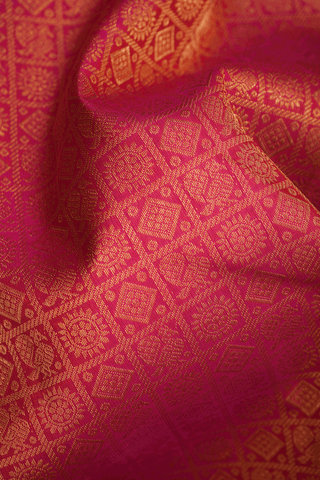 Checks With Buttas Magenta Kanchipuram Silk Saree