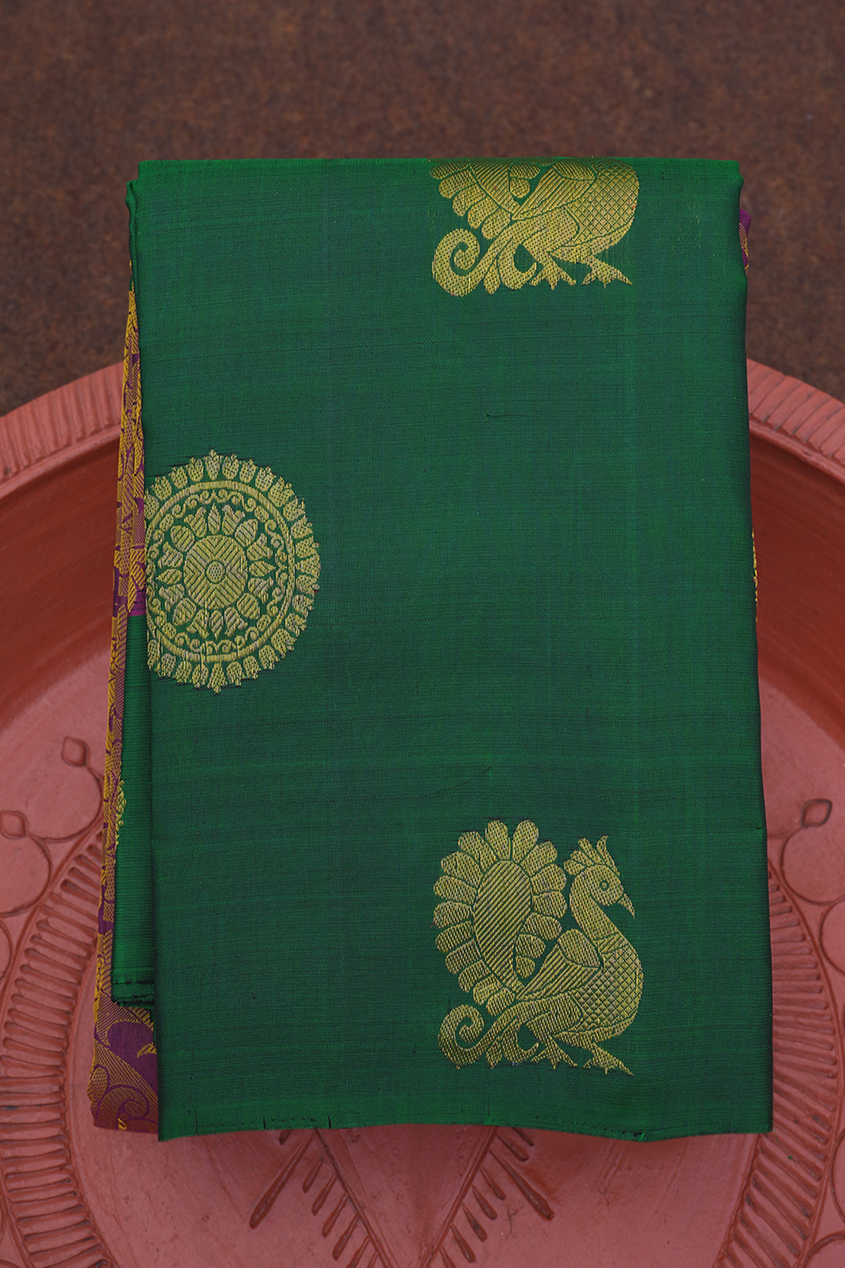 Jacquard Pattern Berry Purple Kanchipuram Silk Saree