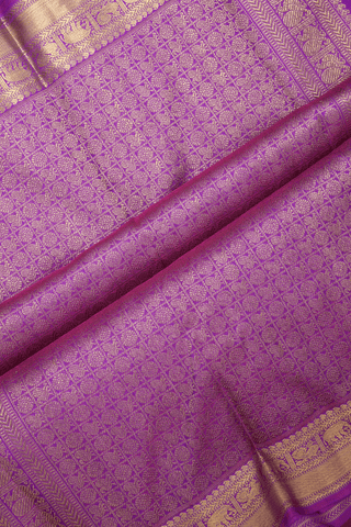 Floral Diamond Buttis Regal Purple Kanchipuram Silk Saree