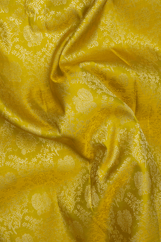 Zari Border In Brocade Sunflower Yellow Kanchipuram Silk Saree