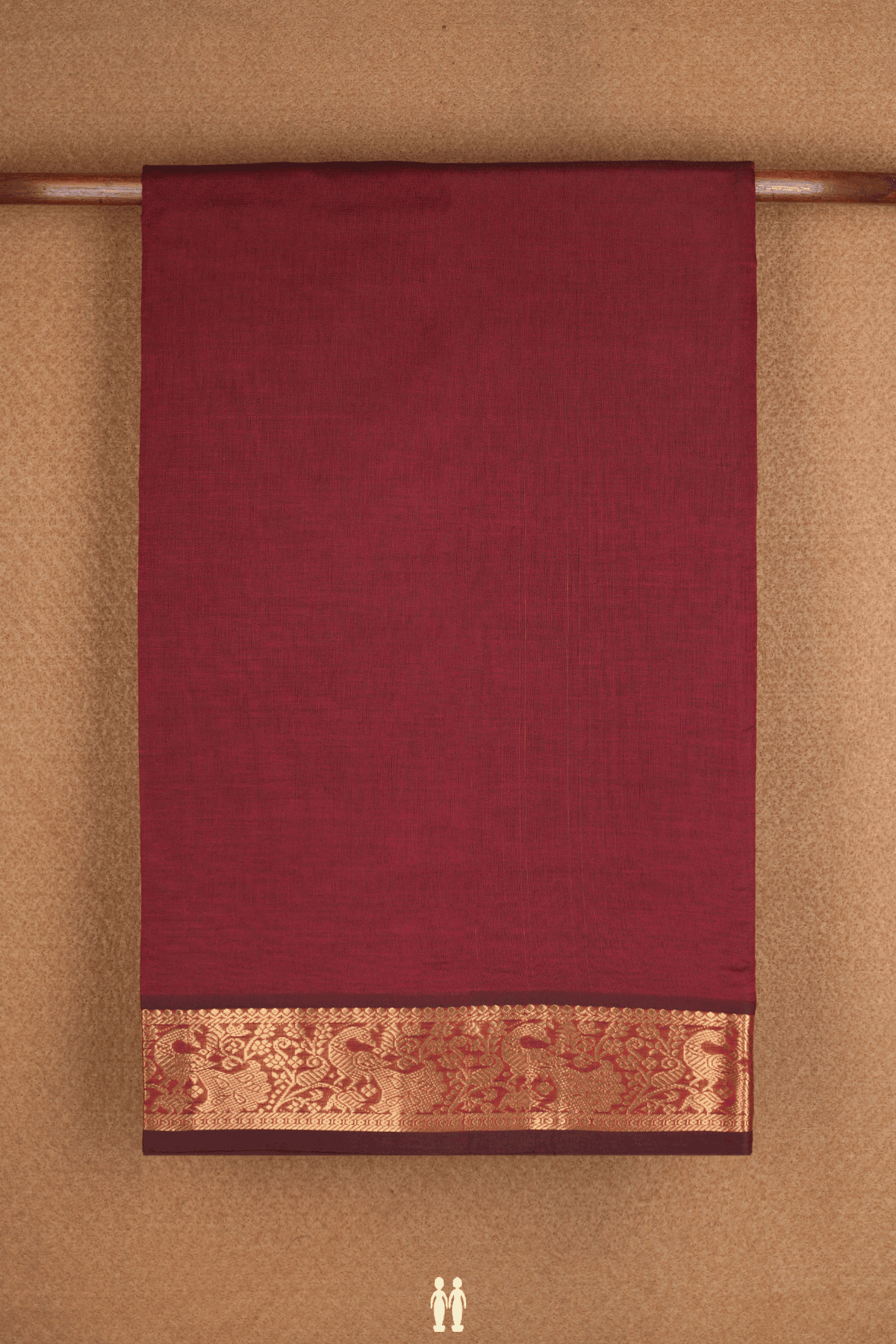 Zari Border Plain Maroon Traditional Silk Cotton Saree