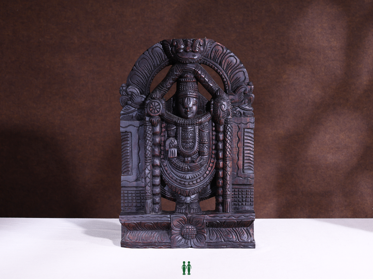 Wooden Venkateswara Wall Panel For Decor