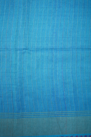 Threadwork Design Royal Blue Jute Saree