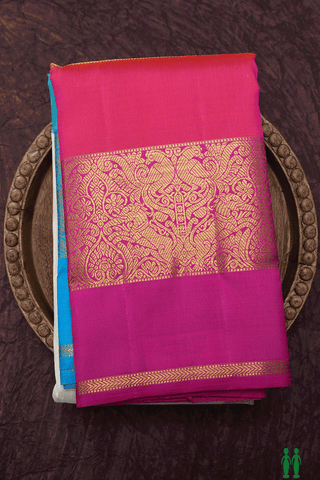 Ganga Jamuna Border Egg White Kanchipuram Silk Saree