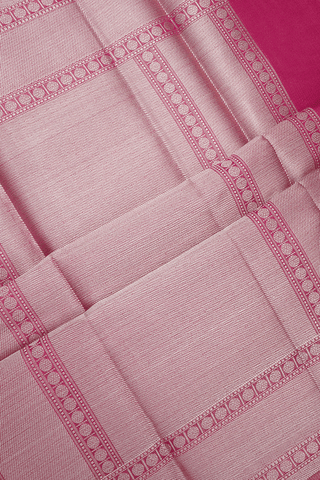 Allover Threadwork Design Rani Pink Kota Cotton Saree