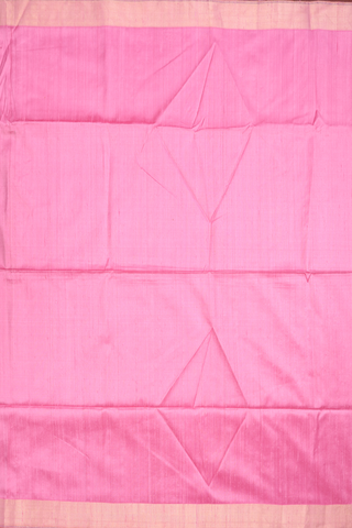 Bavanchi Border Plain Pink Raw Silk Saree