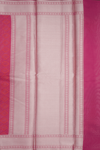 Allover Threadwork Design Rani Pink Kota Cotton Saree