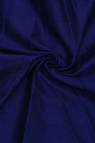 Regular Collar Plain Royal Blue Raw Silk Shirt