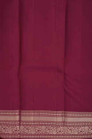 Kanchipuram Silk Saree In Reddish Mulberry With Zari Buttas