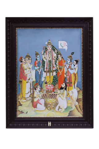 Lord Murugan Valli Deivanai Tanjore Painting