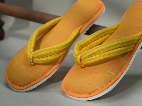 Plain Light Orange Cotton Slippers