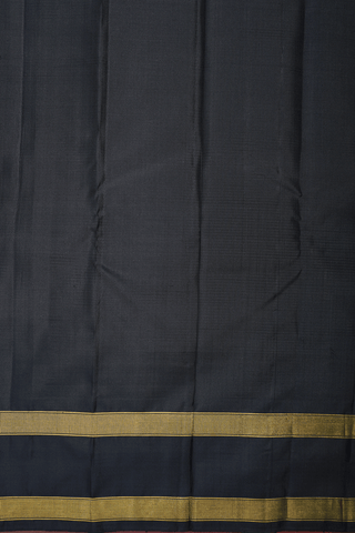 Small Checks Design Black And Yellow Kanchipuram Silk Saree