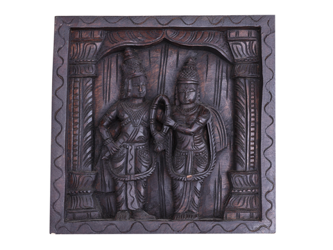 Wooden Ramar And Seeta Wall Panel For Decor