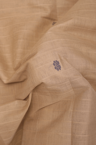 Kanchi Cotton Saree In Tan Brown With Floral Buttas