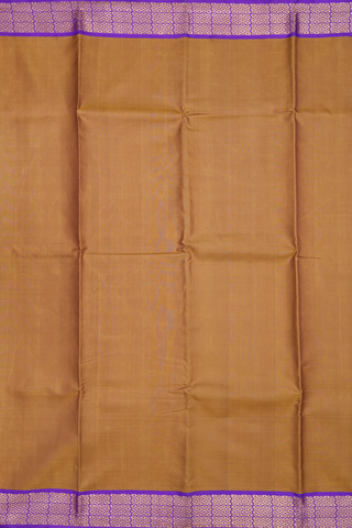 Kanchipuram Silk Saree In Brown With Contrast Border