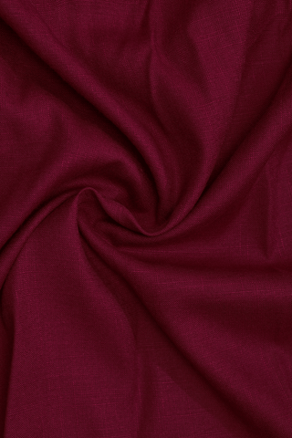 Split Neck Plain Burgundy Red Rayon Cotton Long Kurta