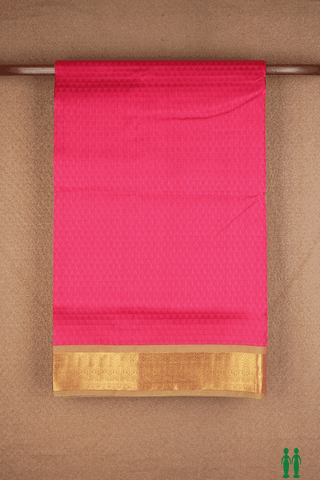 Self Triangle Design Pinkish Red Silk Cotton Saree