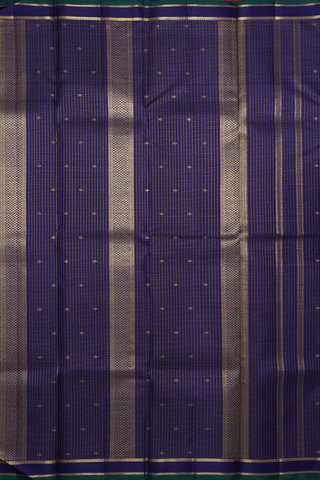 Checks With Buttas Navy Blue Kanchipuram Silk Saree