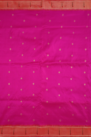 Allover Zari Buttas Magenta Paithani Silk Saree