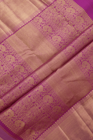 Zari Checked Design Light Pink Kanchipuram Silk Saree