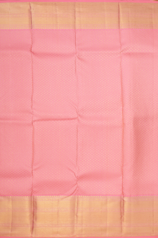 Kanchipuram Silk Saree In Pink With Rudraksh Zari Buttis