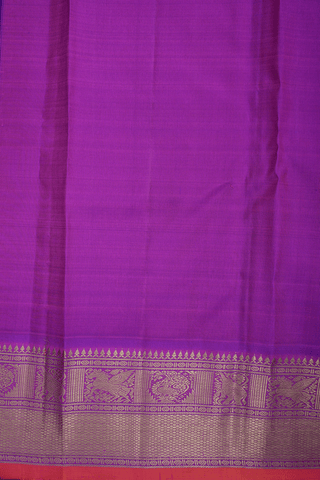 Peacock Floral Motifs Parrot Green Kanchipuram Silk Saree