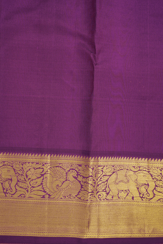 Allover Checks Design Beige Kanchipuram Silk Saree