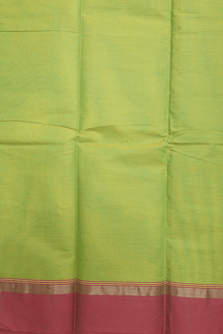 Threadwork Motifs Pear Green Kanchi Cotton Saree