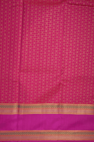 Checks With Buttis Rani Pink Kanchipuram Silk Saree