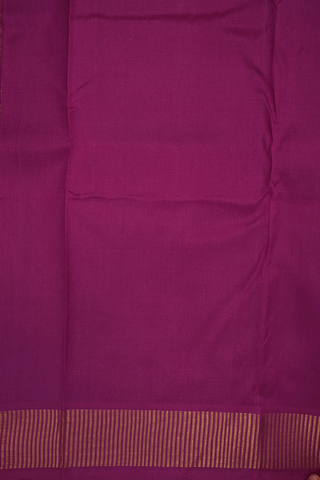 Zari Border Plain Dark Magenta Kanchipuram Silk Saree