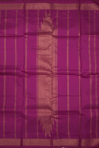 Zari Border Plain Dark Magenta Kanchipuram Silk Saree