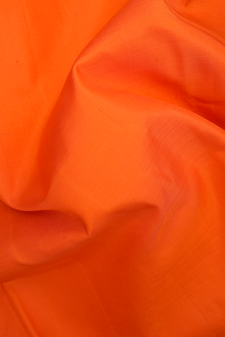 Contrast Border Plain Bright Orange Nine Yards Silk Saree