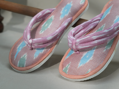 Ikat Design Dual Tone Cotton Slippers