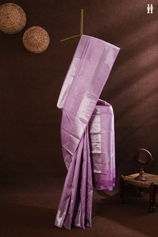 Kanchipuram Silk Saree In Lavender Along Brocade Design