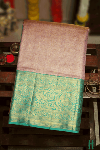 Brocade Zari Design Pink Tissue Kanchipuram Silk Saree