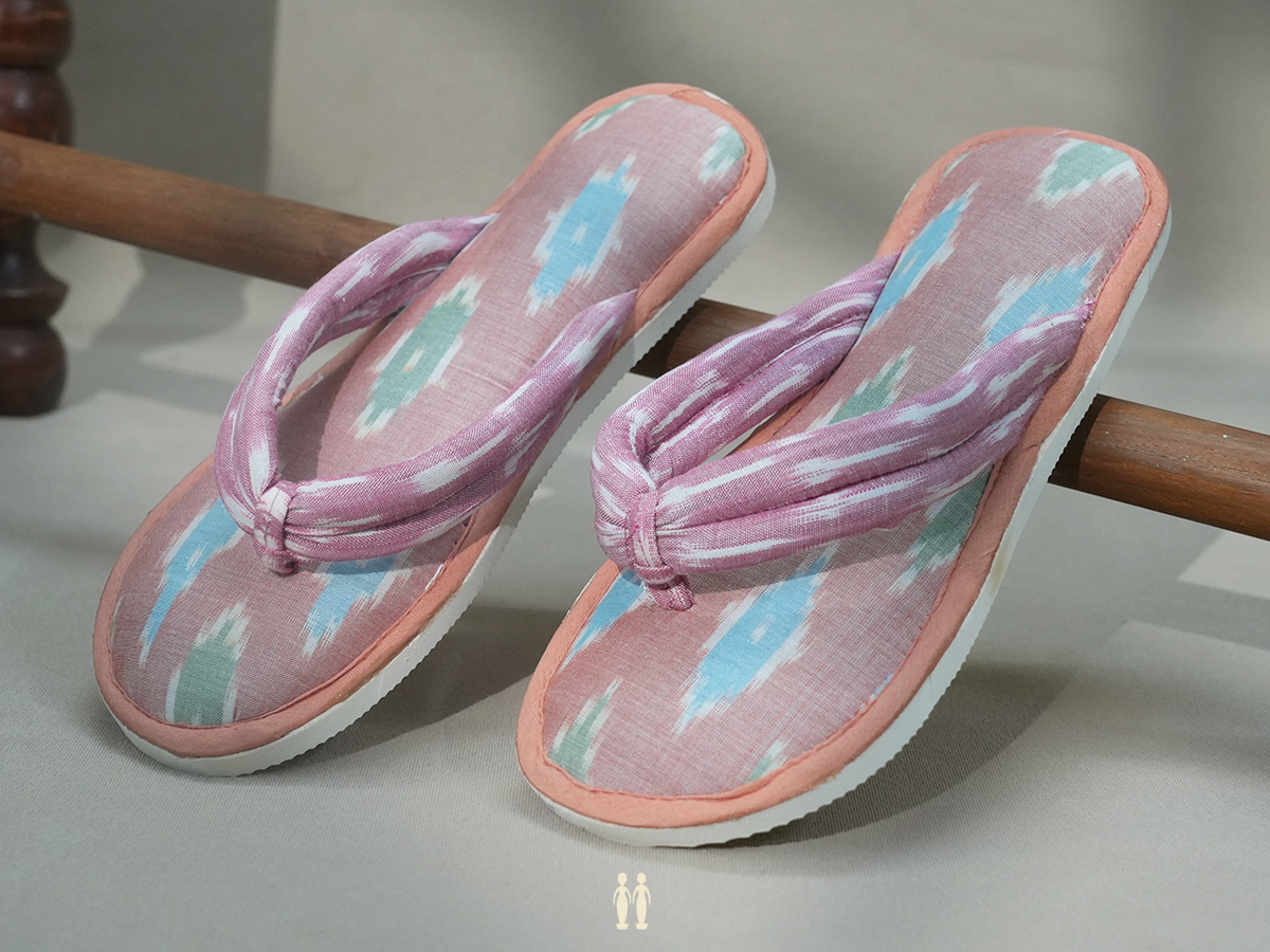 Ikat Design Dual Tone Cotton Slippers