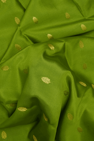 Paisley Zari Buttas Fern Green Mysore Silk Saree