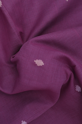 Threadwork Buttas Dusty Purple Bengal Cotton Saree