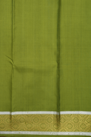 Kanchipuram Silk Saree In Pear Green With Buttas