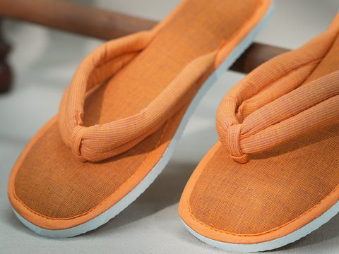 Plain Orange Cotton Slippers