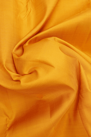 Korvai Zari Border Mustard Yellow Kanchipuram Silk Saree