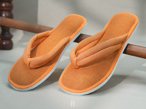 Plain Orange Cotton Slippers