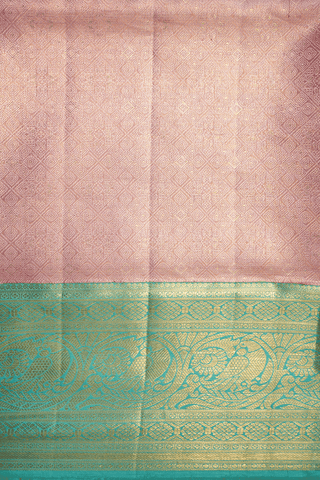 Brocade Zari Design Pink Tissue Kanchipuram Silk Saree